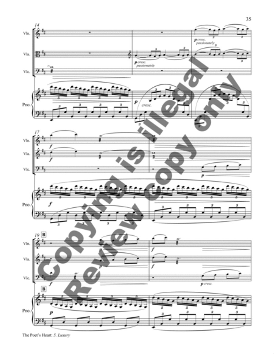 The Poet's Heart Piano Quartet scores gallery preview page 22