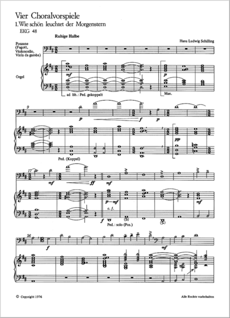 Schilling: Four Chorale Preludes Score scores gallery preview page 2