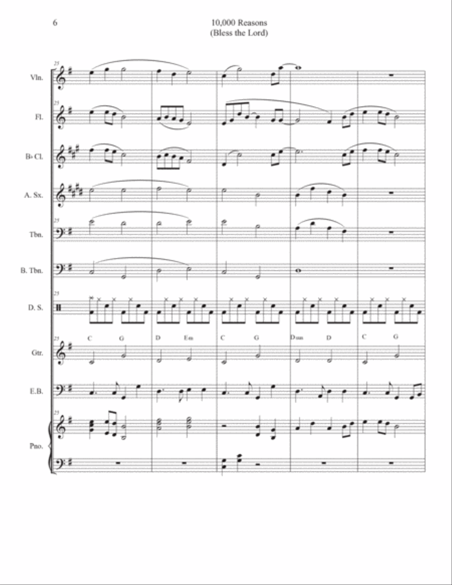 10,000 Reasons (bless The Lord) Chamber Orchestra scores gallery preview page 6