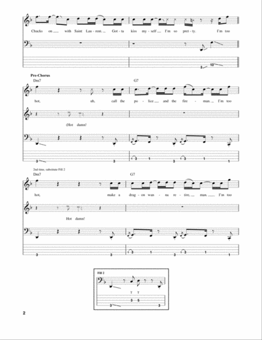 Uptown Funk (feat. Bruno Mars) Guitar Tablature scores gallery preview page 2