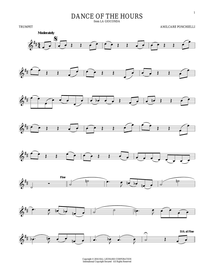 Dance Of The Hours Trumpet Solo scores gallery preview page 1