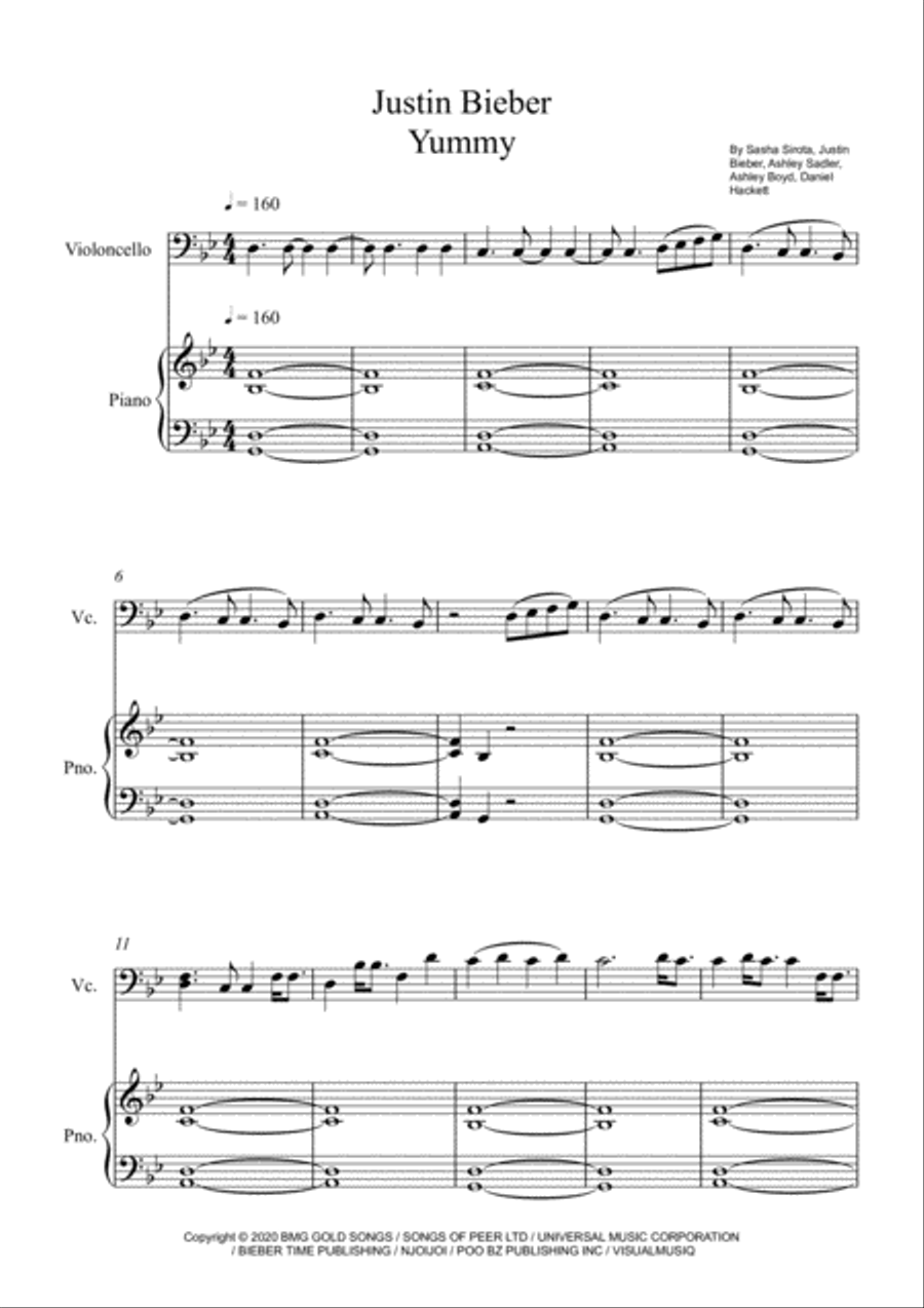 Yummy Piano scores gallery preview page 1