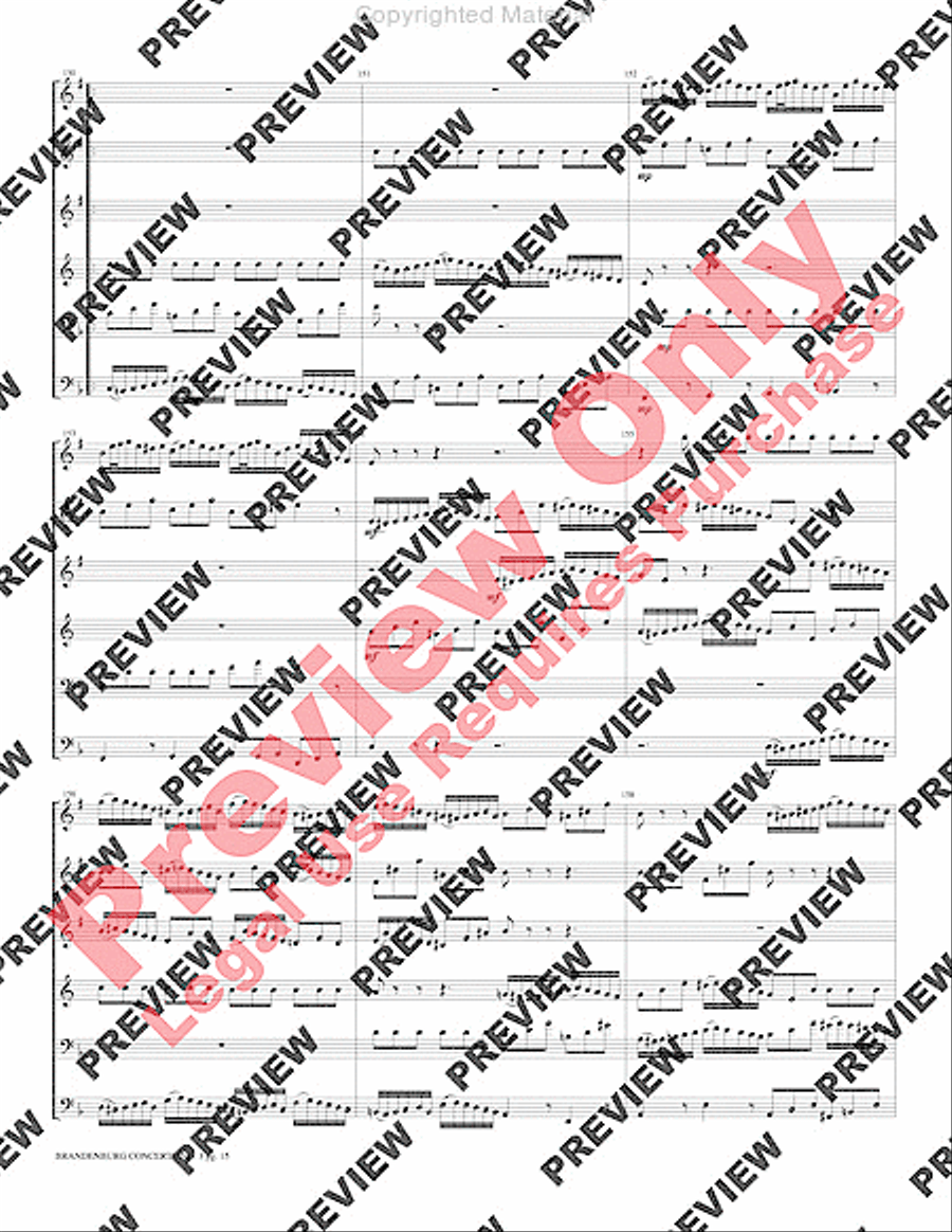 Brandenburg Concerto #3 Brass Quintet scores gallery preview page 16