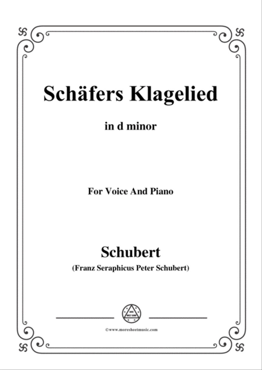 Schubert-Schäfers Klagelied,in d minor,Op.3,No.1,for Voice and Piano Voice Solo scores gallery preview page 1