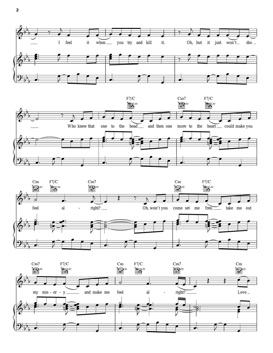 Love Gun Piano, Vocal, Guitar scores gallery preview page 2