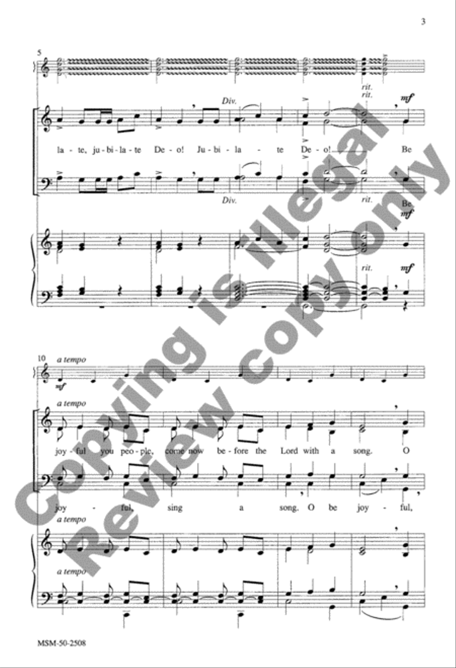 Jubilate Deo 4-Part scores gallery preview page 4