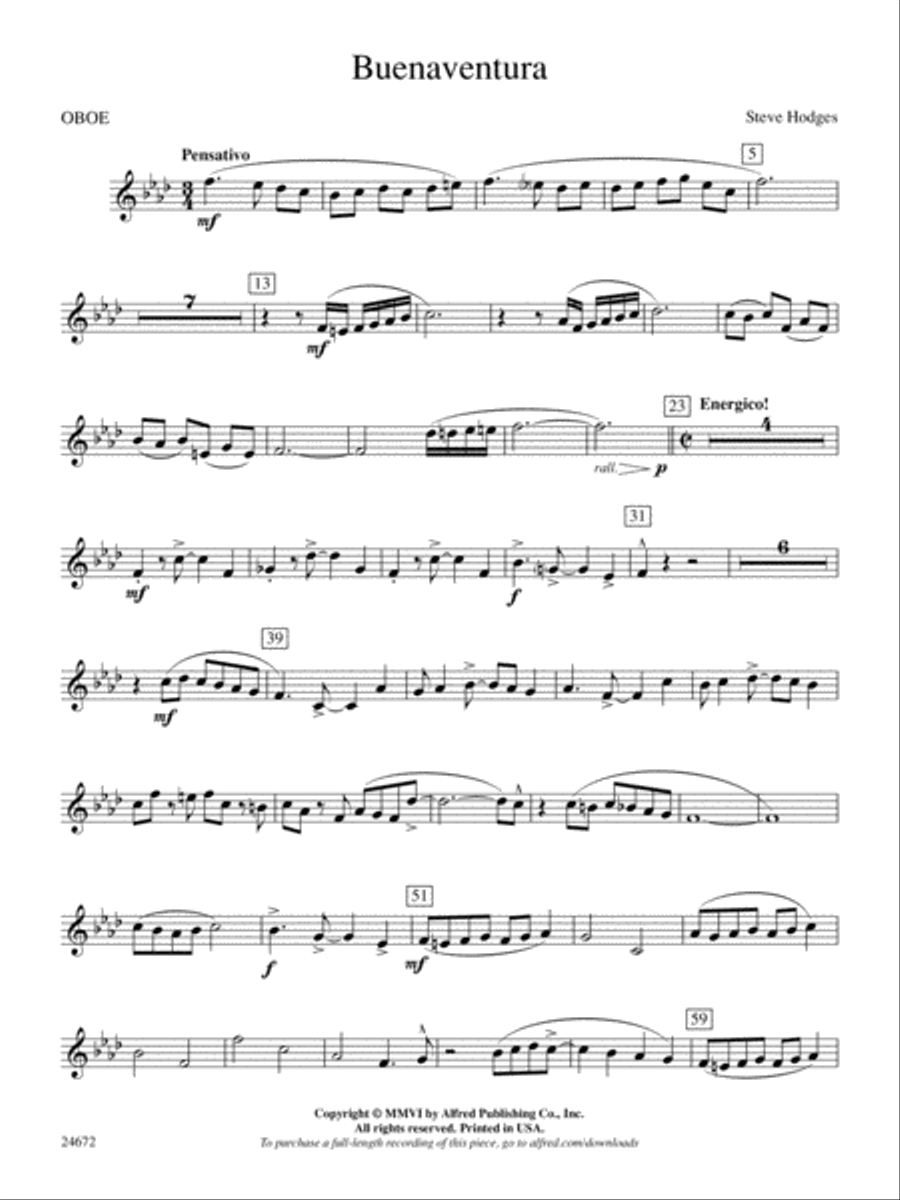 Buenaventura: Oboe Concert Band scores gallery preview page 1