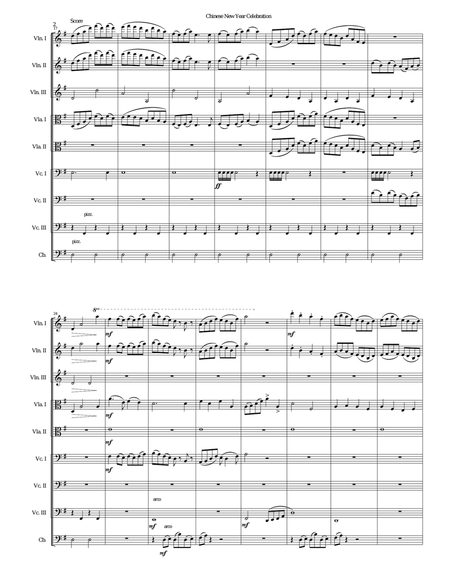 Chinese New Year Celebration for string orchestra String Orchestra scores gallery preview page 2