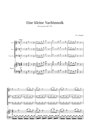 Eine Kleine Nachtmusik for 2 Flutes, Cello and Piano