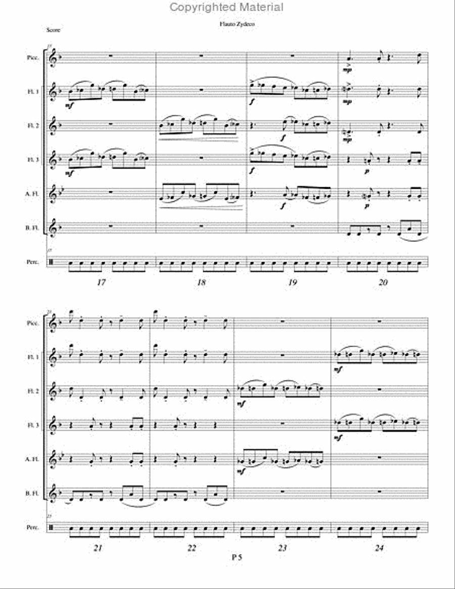 Flauto Zydeco Flute Choir scores gallery preview page 4