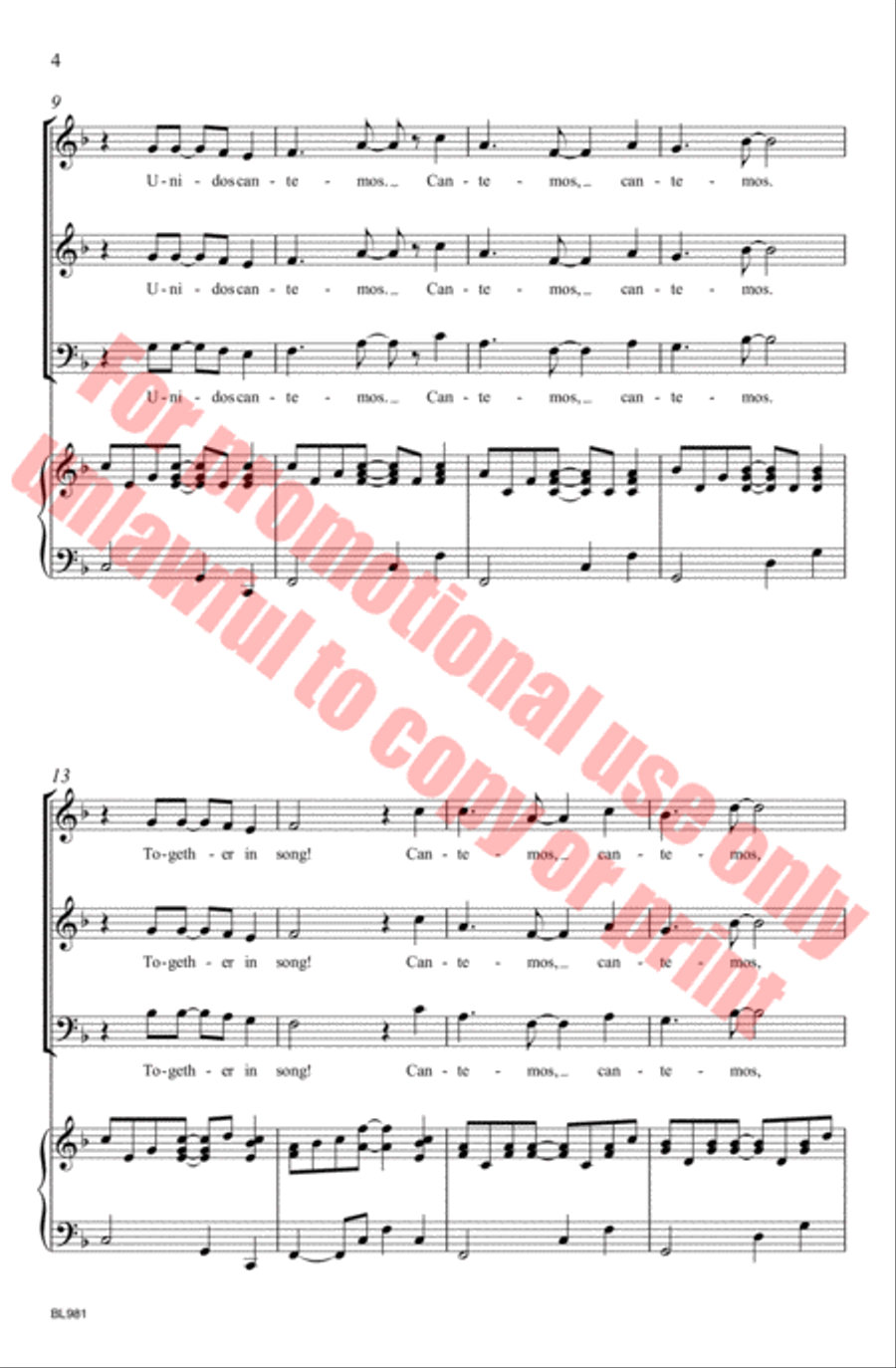 Cantemos! Choir scores gallery preview page 8