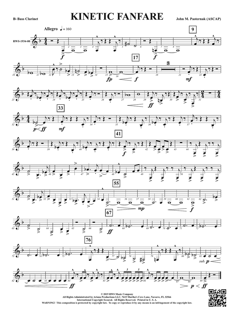 Kinetic Fanfare: B-flat Bass Clarinet