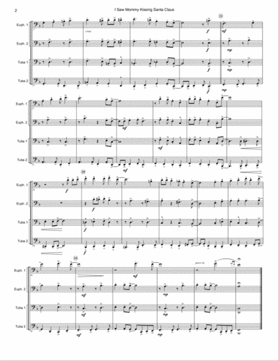 I Saw Mommy Kissing Santa Claus Brass Ensemble scores gallery preview page 2