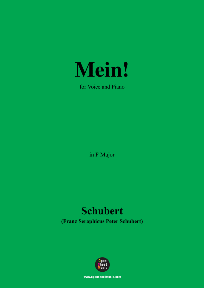 Schubert-Mein,in F Major,Op.25,No.11,for Voice and Piano image number null