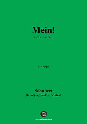 Book cover for Schubert-Mein,in F Major,Op.25,No.11,for Voice and Piano
