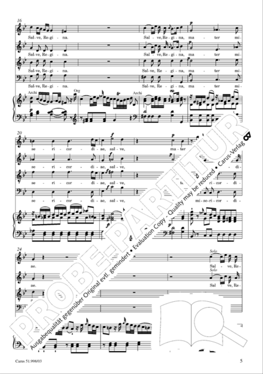 Salve Regina in g Salve Regina in g 4-Part scores gallery preview page 6