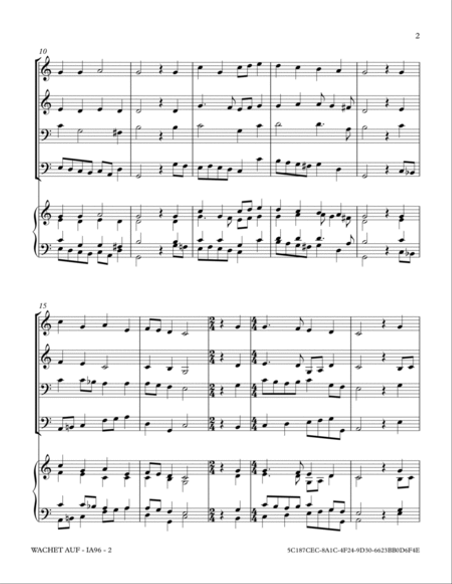 WACHET AUF (Sleepers, Awake) Small Ensemble scores gallery preview page 3