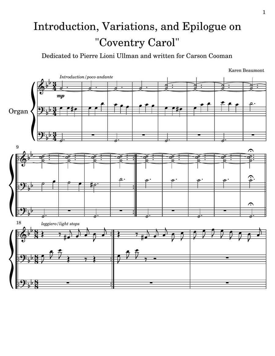 Introduction, Variations, and Epilogue on 