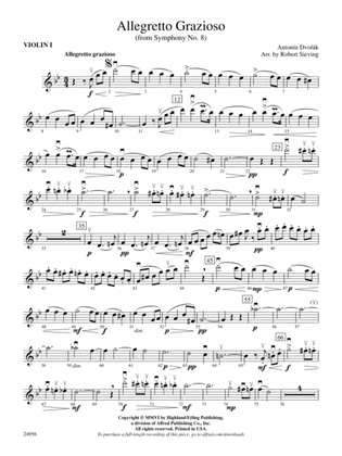 Allegretto Grazioso (from Symphony No. 8): 1st Violin