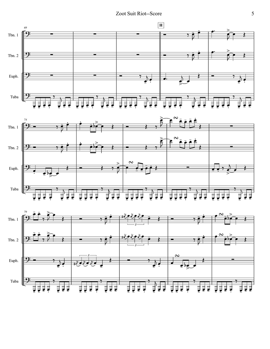 Zoot Suit Riot Zoot Suit Riot Brass Ensemble scores gallery preview page 5
