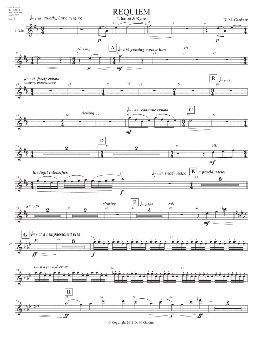 Requiem - The Promise of Eternity (INSTRUMENTAL PARTS) 4-Part scores gallery preview page 1