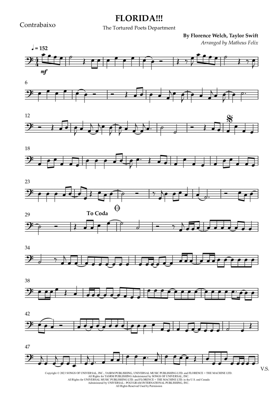 Florida!!! Florida!!! Double Bass scores gallery preview page 1