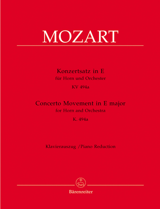 Book cover for Konzertsatz for Horn and Orchestra E major KV 494a