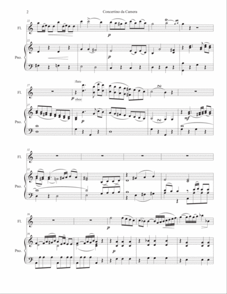 Concertino da Camera by Antonio Salieri, Mmt. II (oboe and piano) Woodwind Duet scores gallery preview page 2