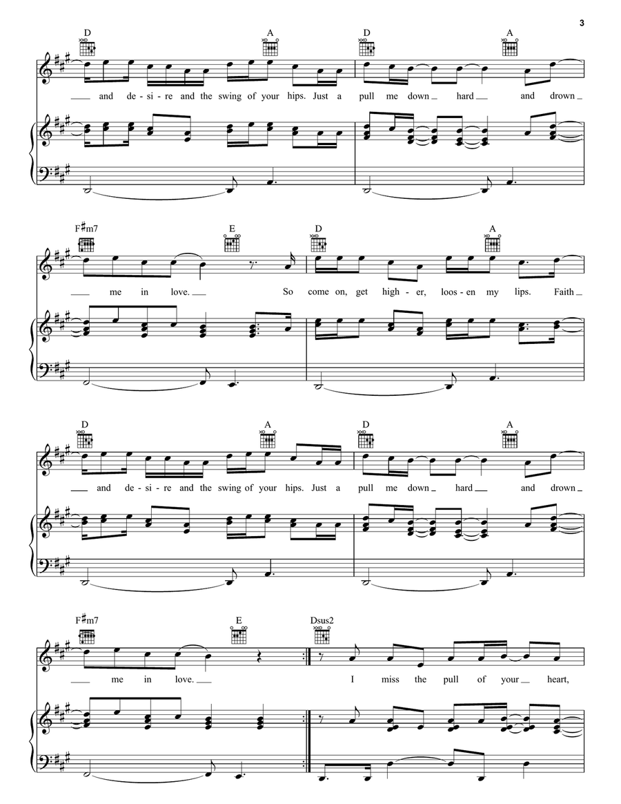 Come On Get Higher Piano, Vocal, Guitar scores gallery preview page 3