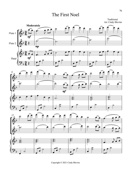 Two Flutes and Harp for Christmas, Vol. 1 (12 arrangements) image number null