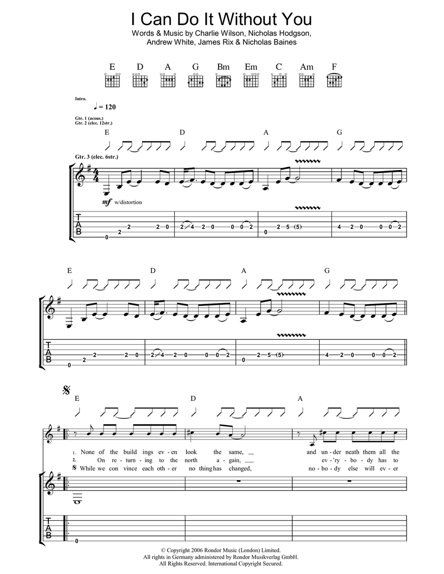 I Can Do It Without You Acoustic Guitar scores gallery preview page 1