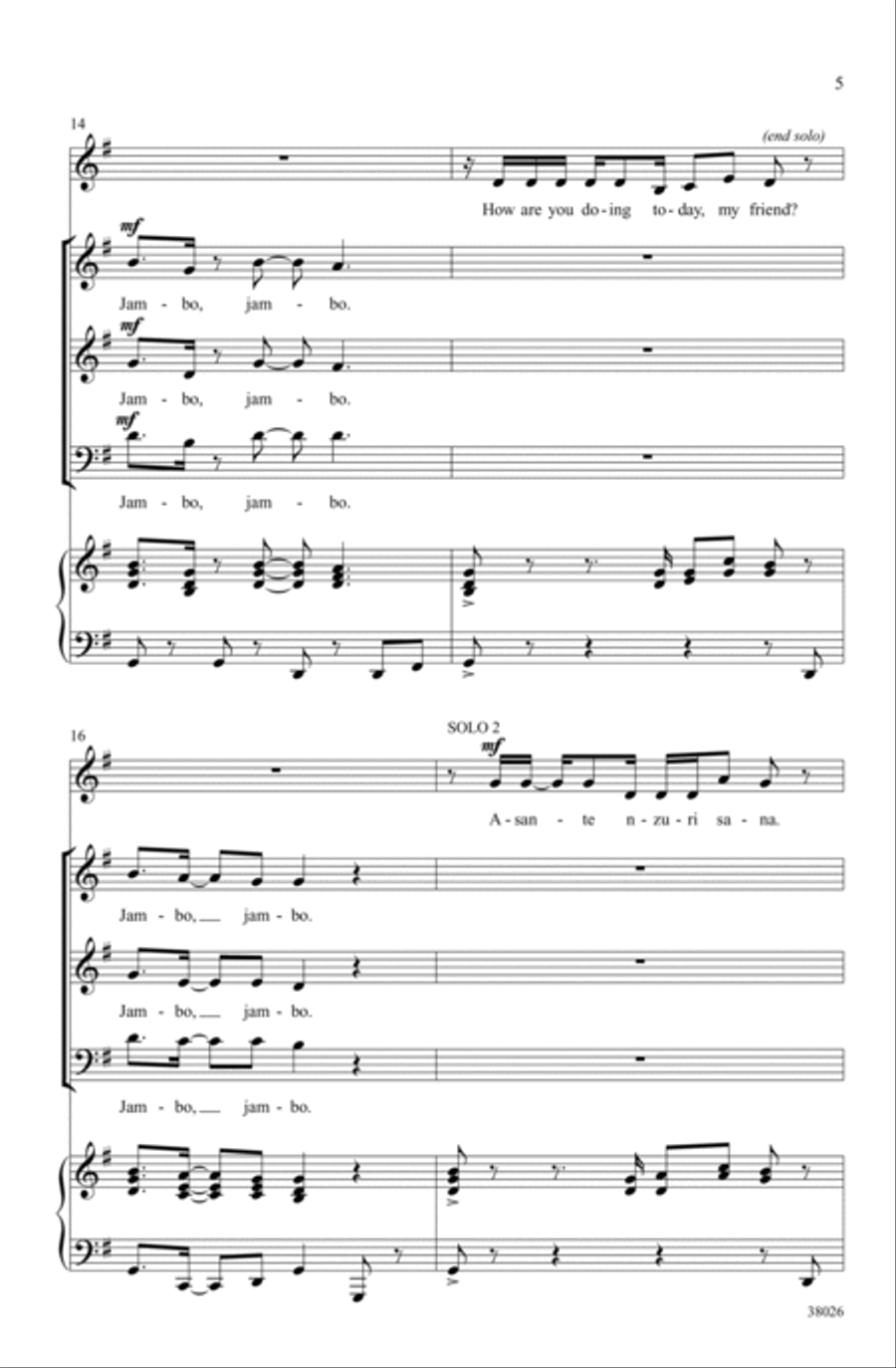 Jambo Bwana 3-Part scores gallery preview page 4