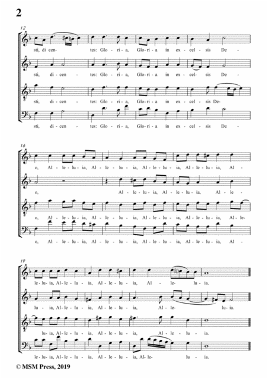 Turini-Hodie Christus natus est,in F Major,for A cappella 4-Part scores gallery preview page 4