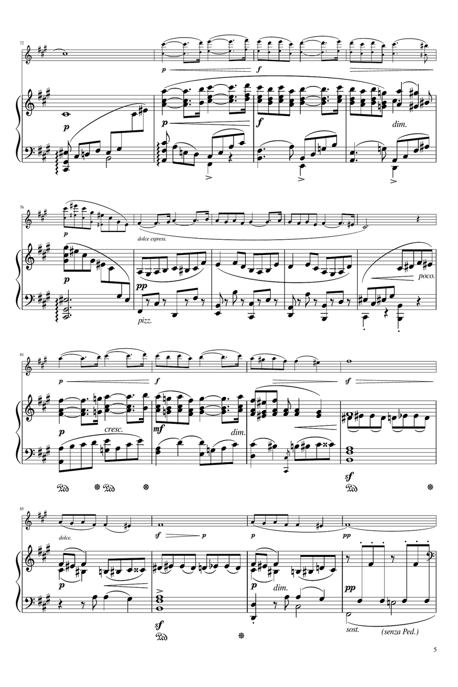 Fauré - Pavane (Op.50), for Flute or Violin and Piano Original - Score and Parts Flute Solo scores gallery preview page 5