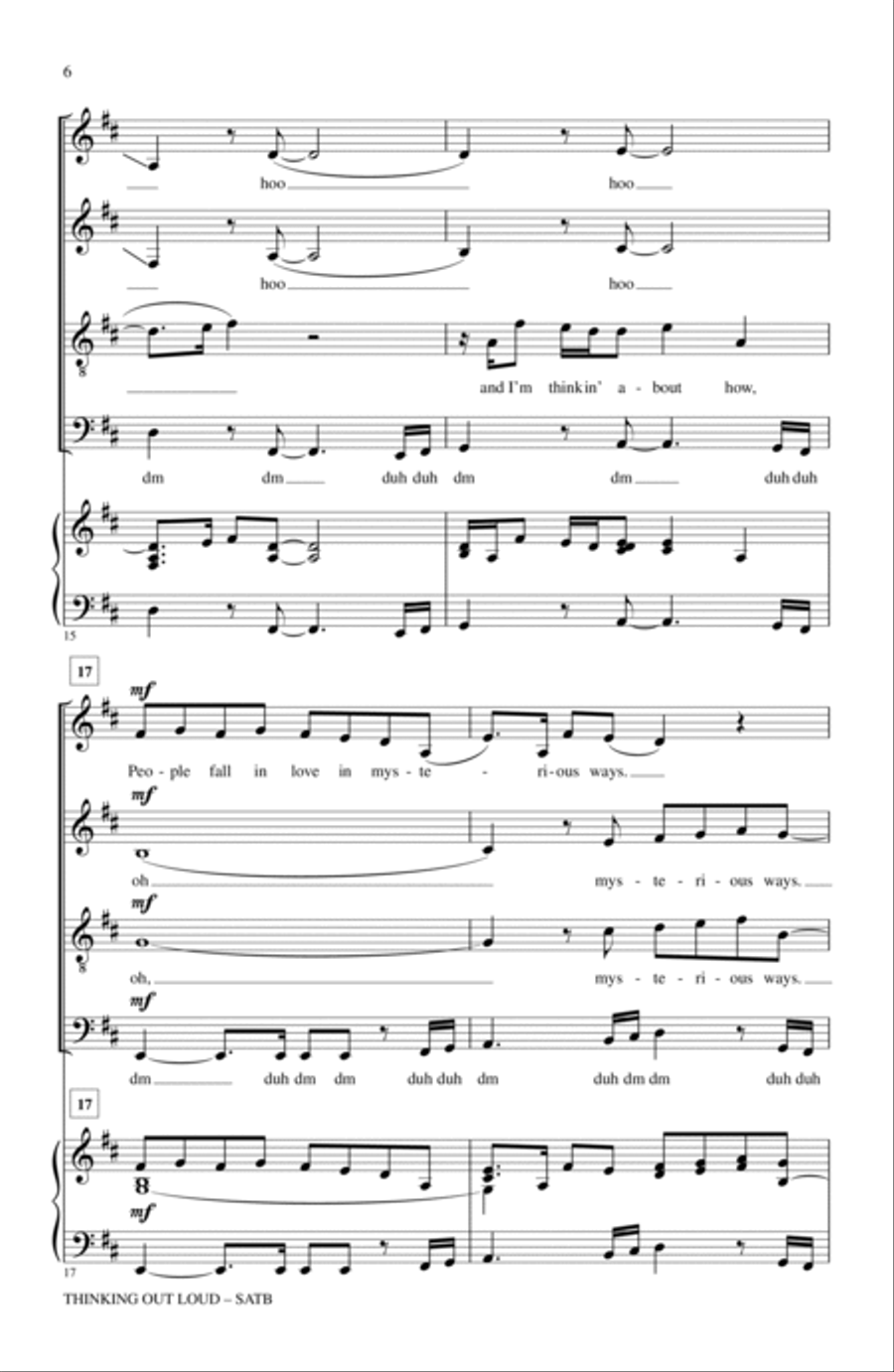 Thinking Out Loud (arr. Deke Sharon) 4-Part scores gallery preview page 5
