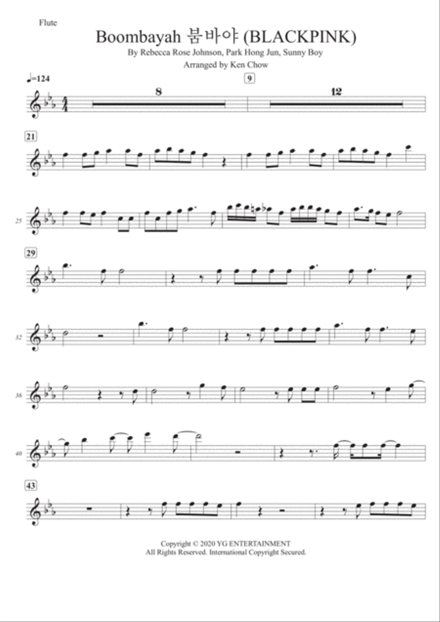 Boombayah Flute Solo scores gallery preview page 1