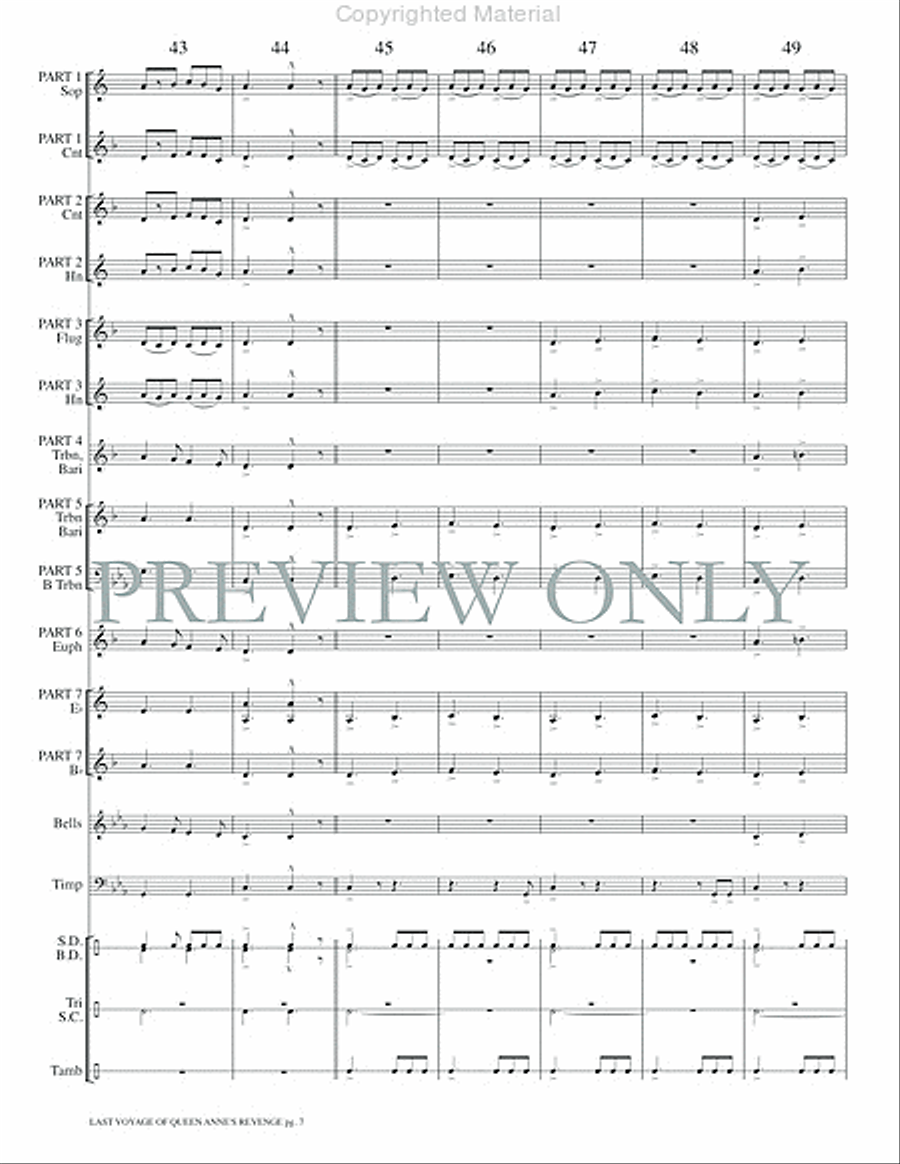 The Last Voyage of the Queen Anne's Revenge Concert Band scores gallery preview page 9