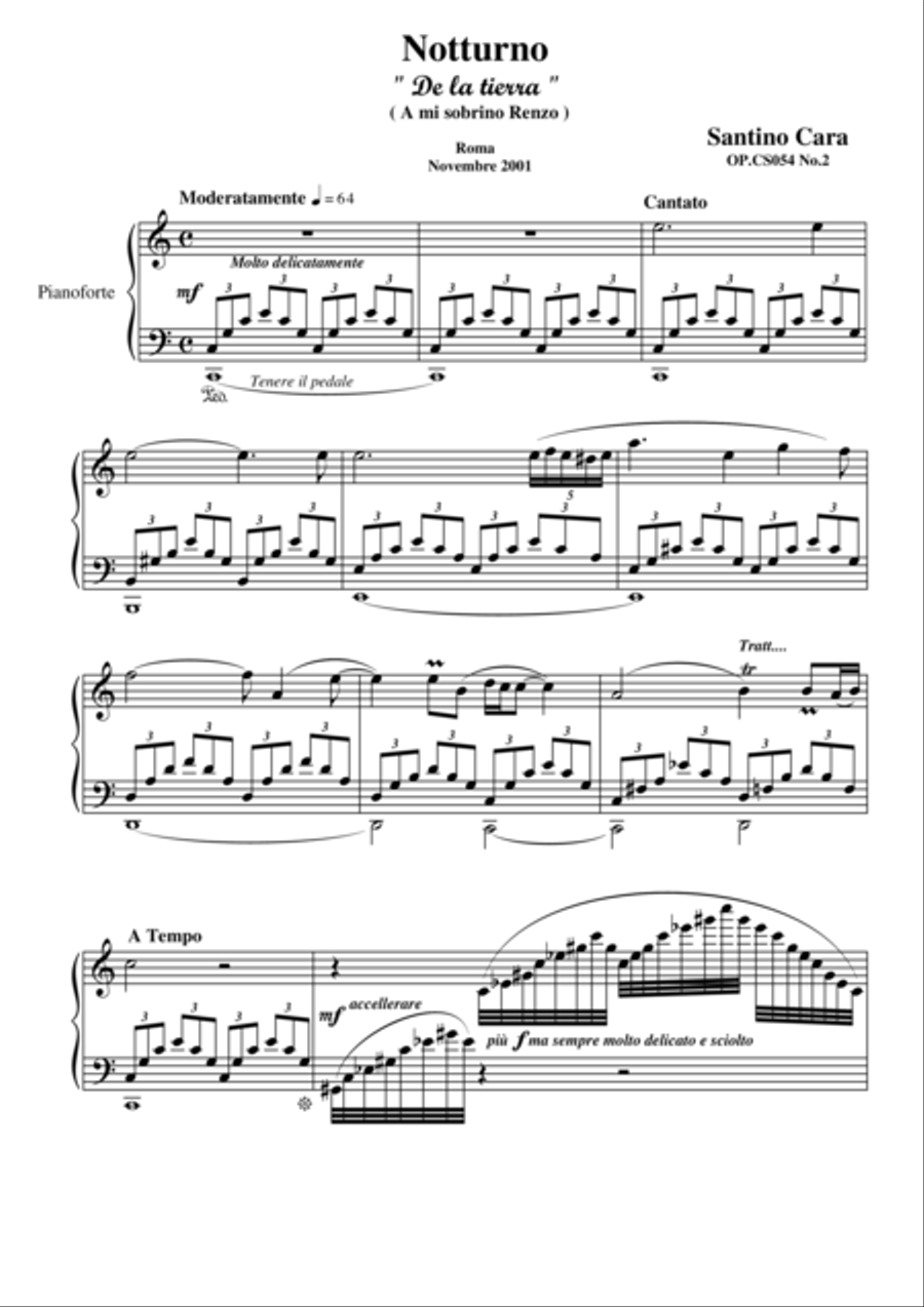Nocturne in C major for piano 4-Part scores gallery preview page 1