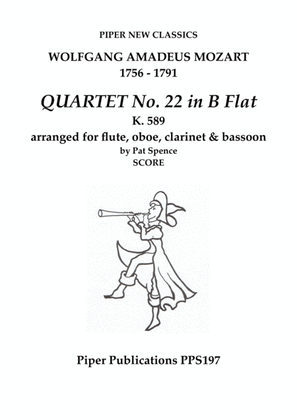 MOZART QUARTET No. 22 IN B FLAT K. 589 arr. for woodwind quartet