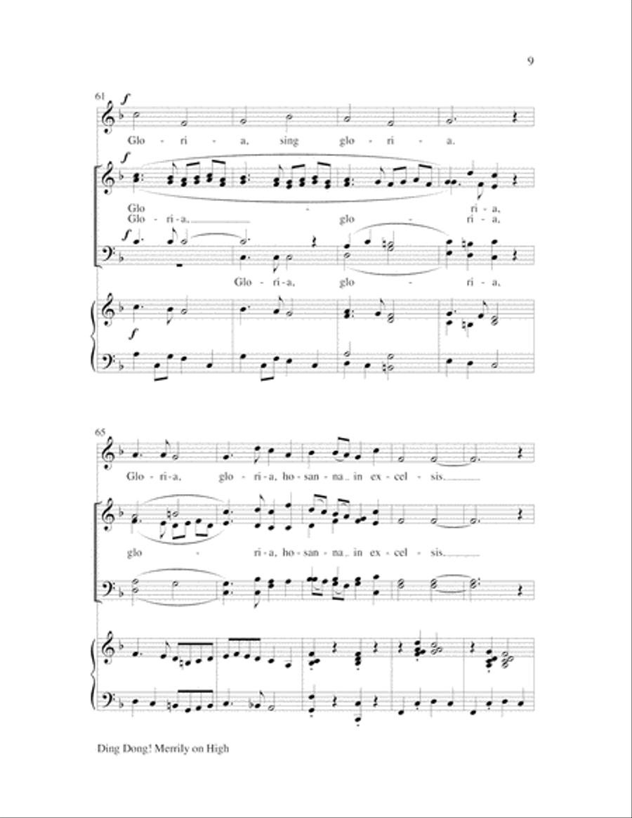 Ding Dong! Merrily on High 4-Part scores gallery preview page 9