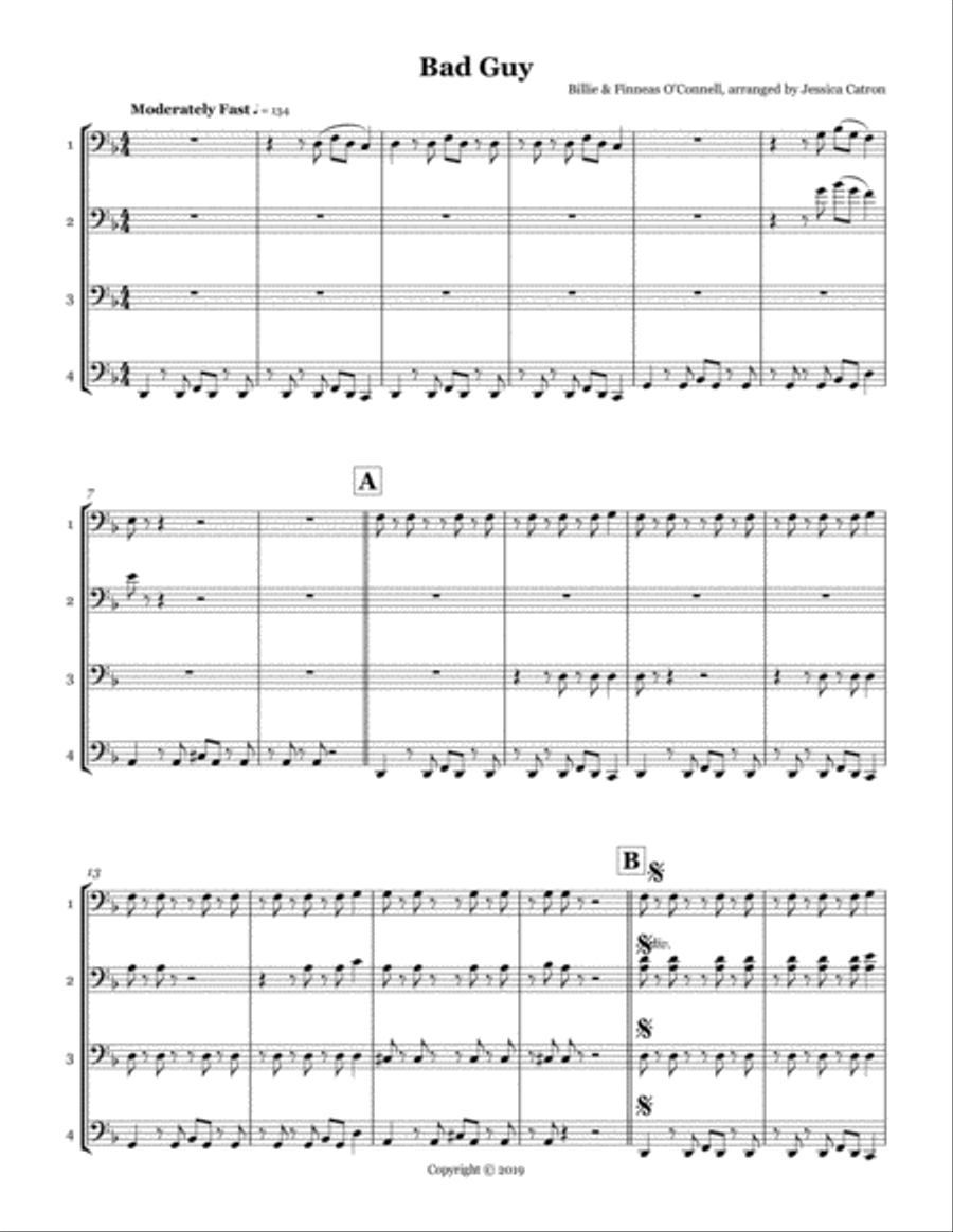 Bad Guy Cello scores gallery preview page 1