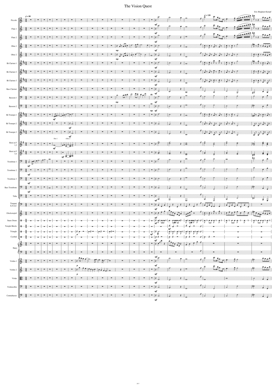The Vision Quest Full Orchestra scores gallery preview page 1