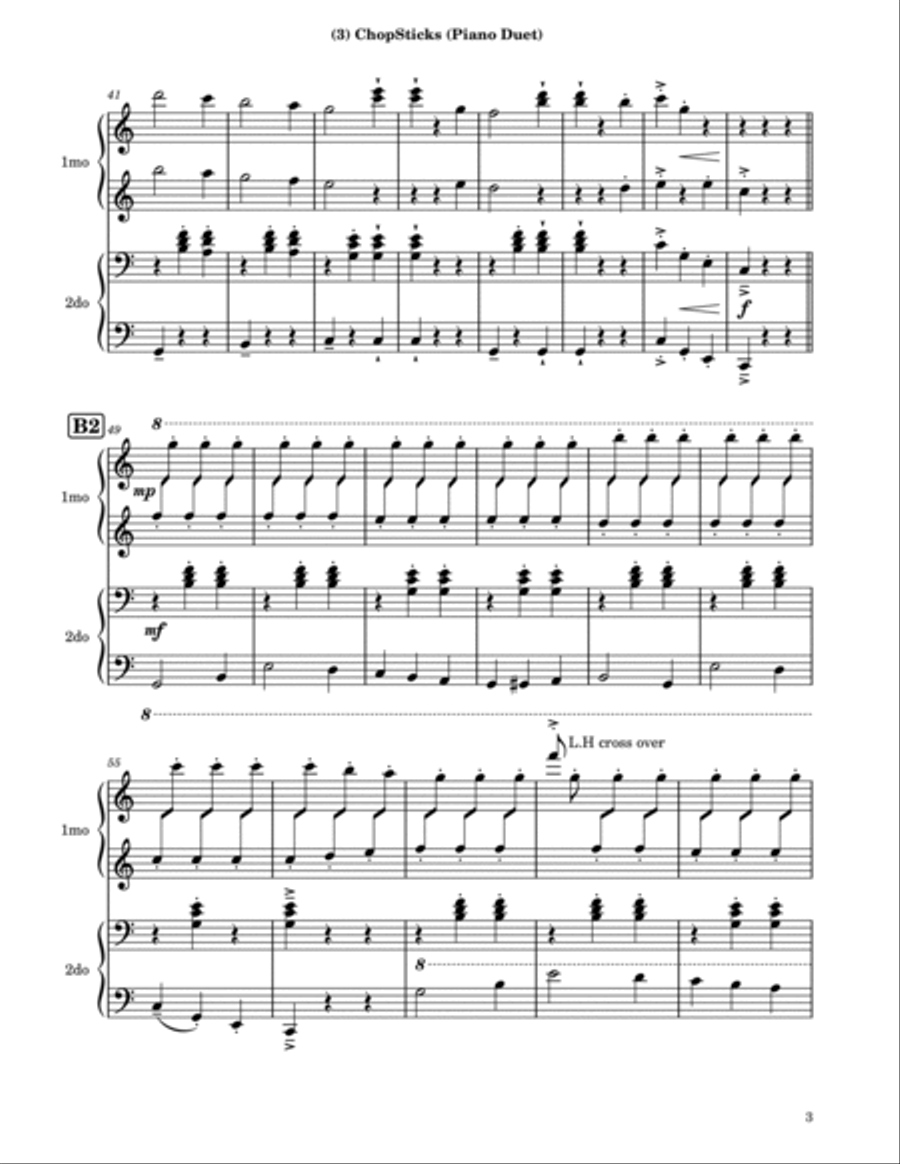 ChopSticks (Piano Duet) 1 Piano, 4-Hands scores gallery preview page 3