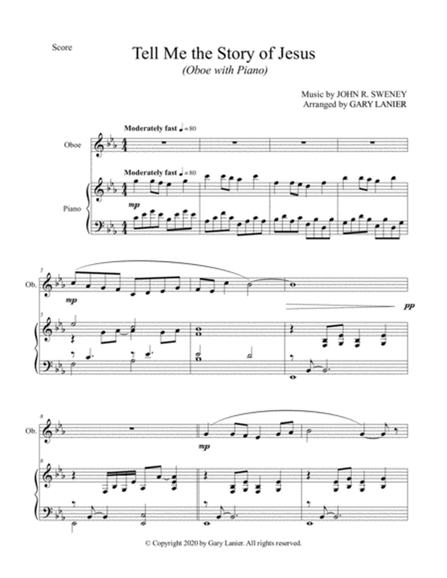 TELL ME THE STORY OF JESUS (for Oboe and Piano with Score/Part) image number null