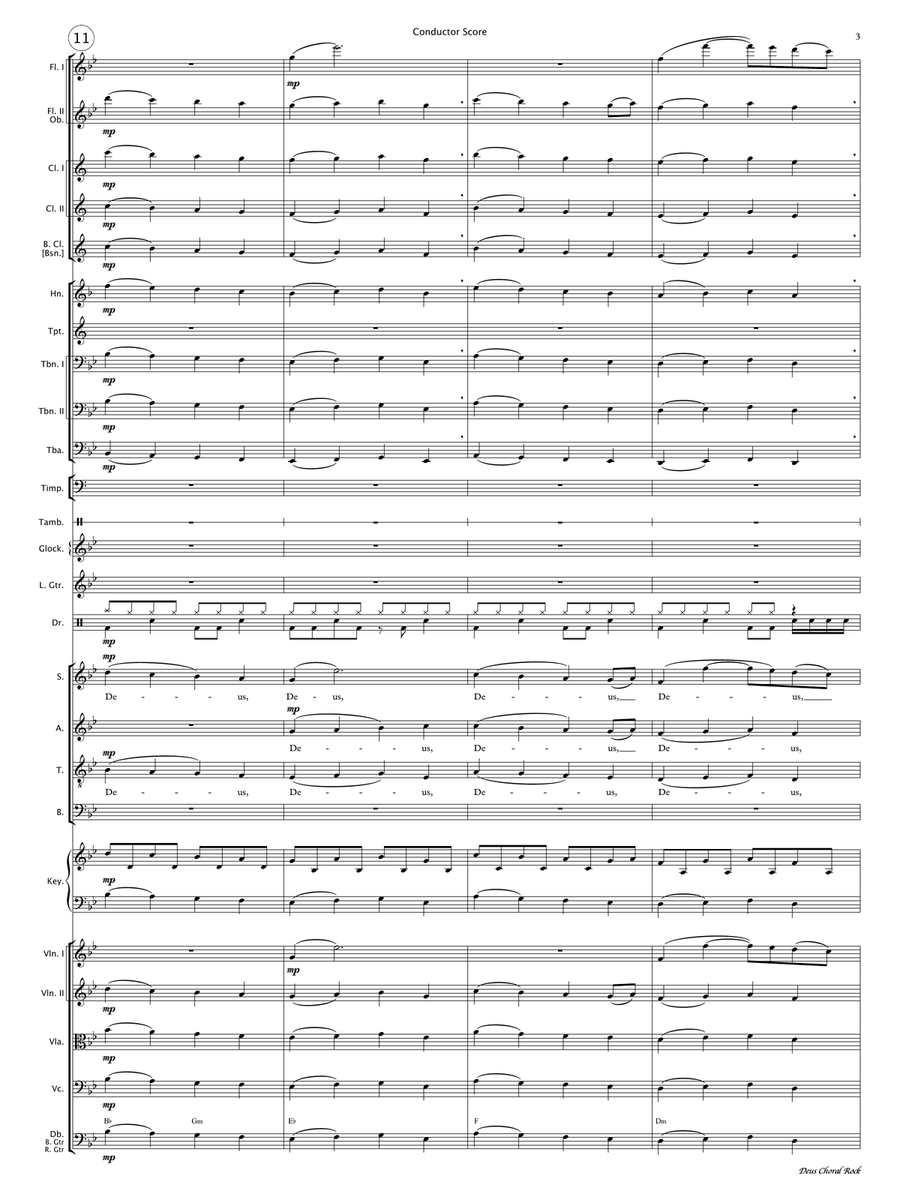 Deus Choral Rock (SAB Choir - Orchestra - Rock Band) 3-Part scores gallery preview page 5