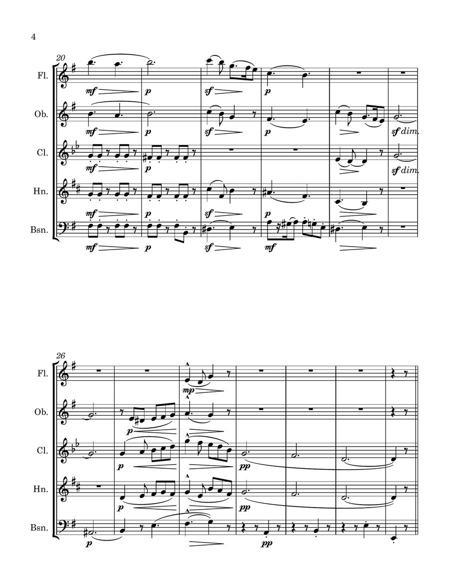 Elgar: Serenade for Strings Op.20 Mvt.1 Allegro - wind quintet Woodwind Quintet scores gallery preview page 4