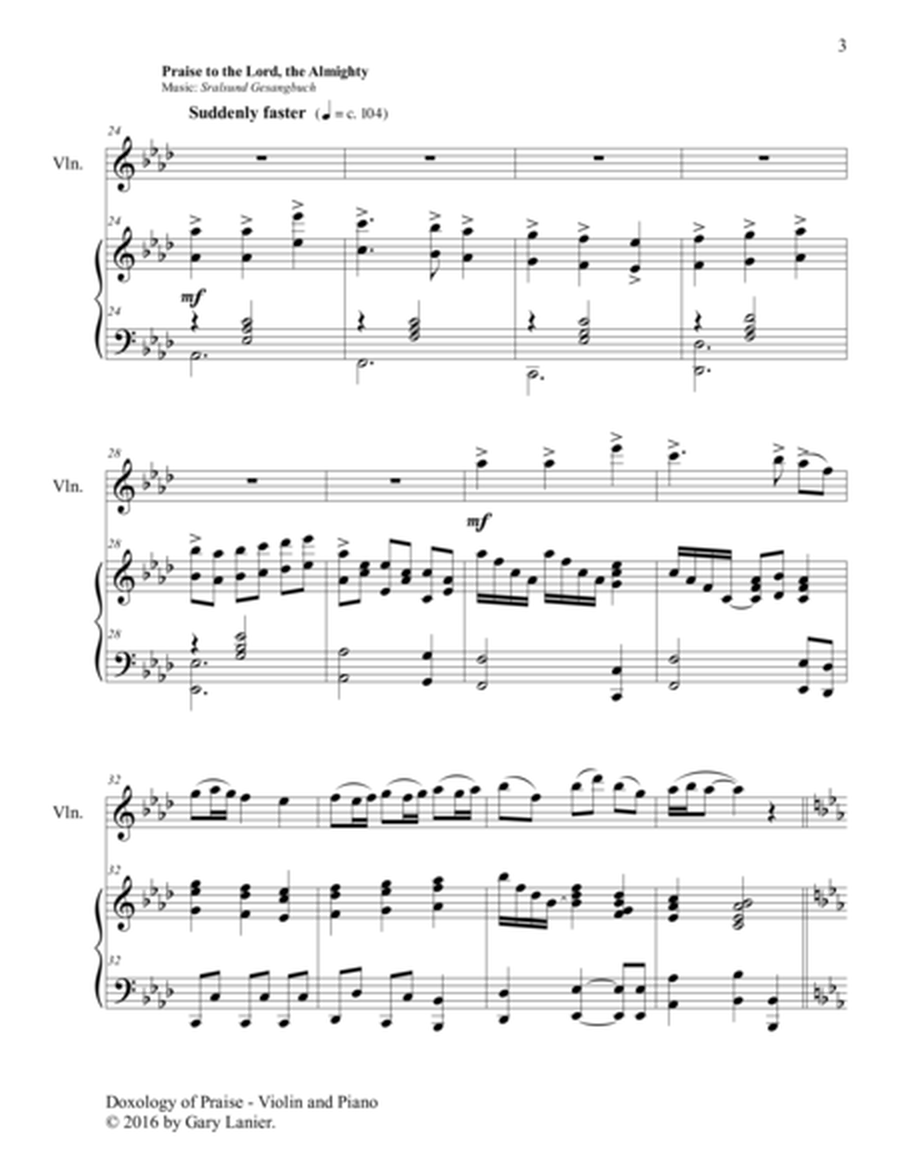 DOXOLOGY of PRAISE (Duet – Violin & Piano with Parts) image number null