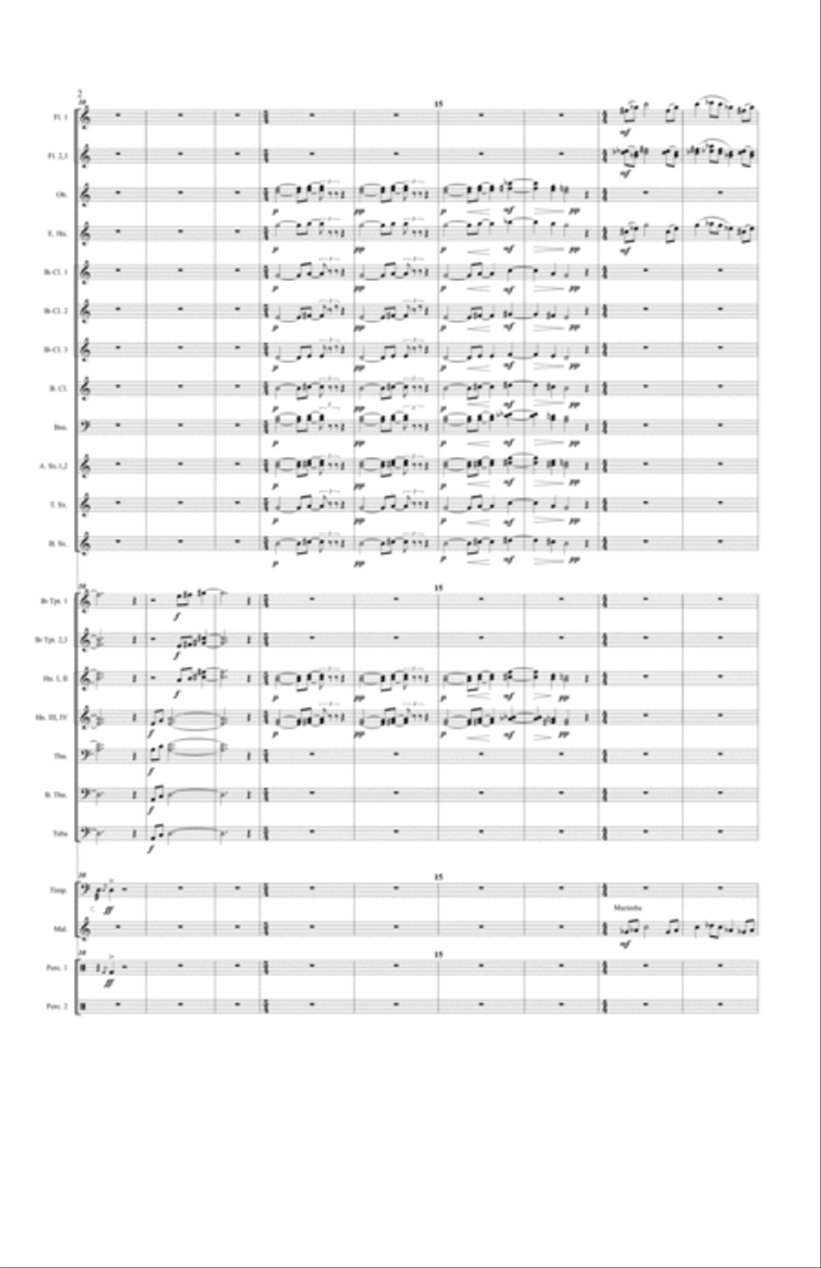 Fantasy and Fugue for Wind Ensemble Concert Band scores gallery preview page 2