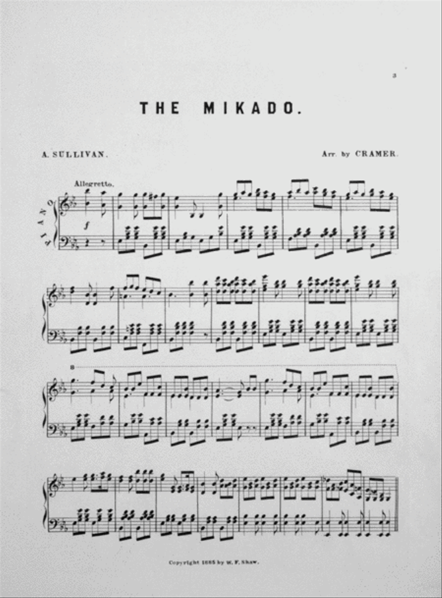 The Mikado. Potpourri Piano Solo scores gallery preview page 2
