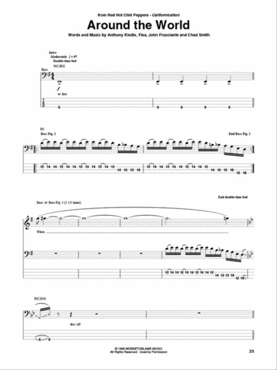 25 Top Rock Bass Songs Guitar Tablature scores gallery preview page 5